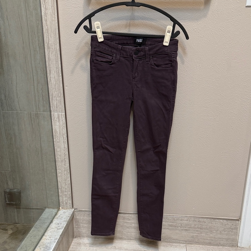 PAIGE Deep Plum Skinny Jeans